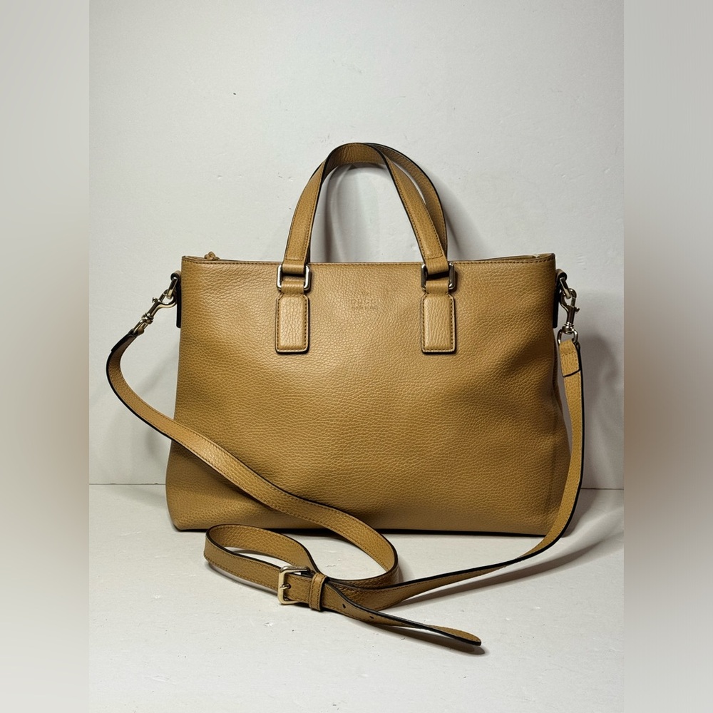Authentic GUCCI Two Way Leather Bamboo Tassel Handbag Purse Camel Tan